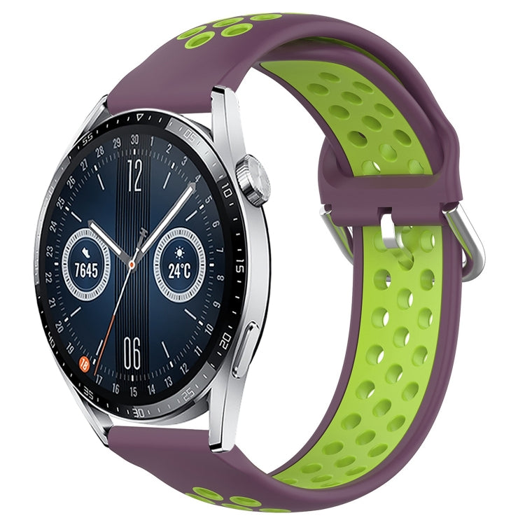 Cinturino sportivo in silicone traspirante perforato da 22 mm, For Huawei Watch GT3 46mm