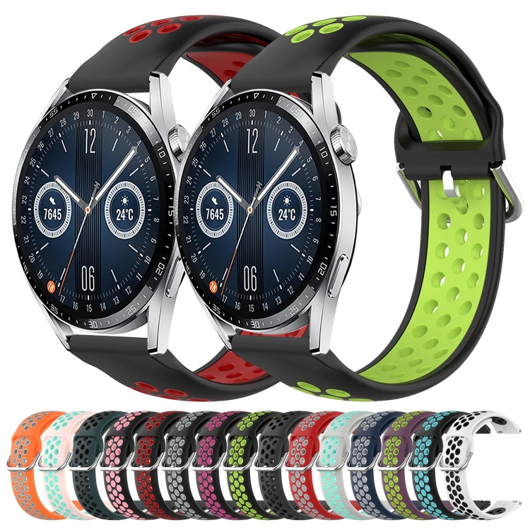 Cinturino sportivo in silicone traspirante perforato da 22 mm, For Huawei Watch GT3 46mm