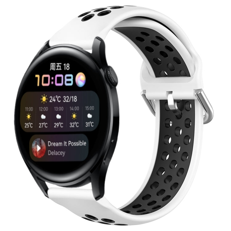 Cinturino sportivo in silicone traspirante perforato da 22 mm, For Huawei Watch 3