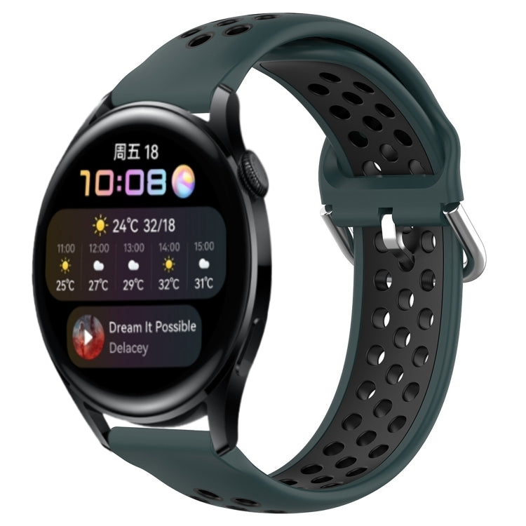 Cinturino sportivo in silicone traspirante perforato da 22 mm, For Huawei Watch 3