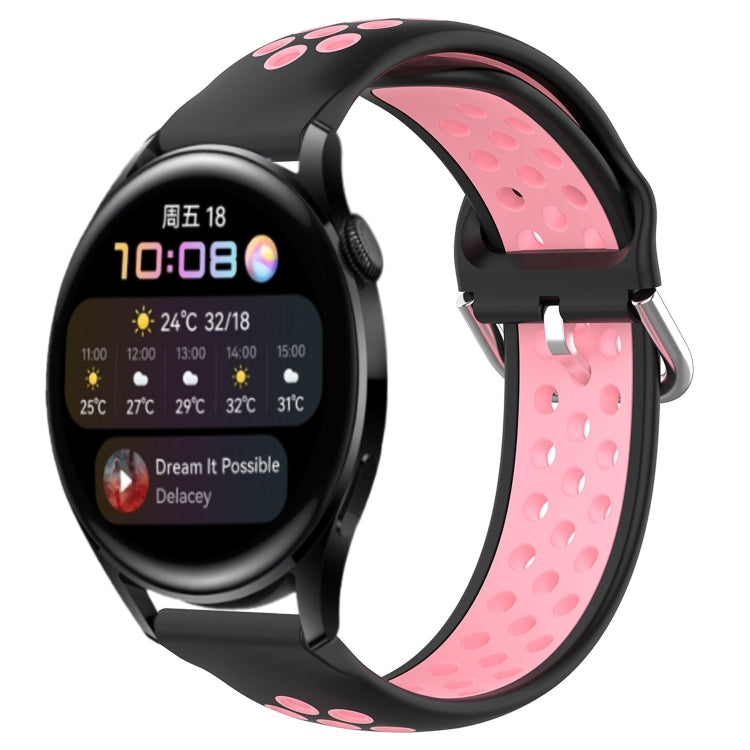 Cinturino sportivo in silicone traspirante perforato da 22 mm, For Huawei Watch 3