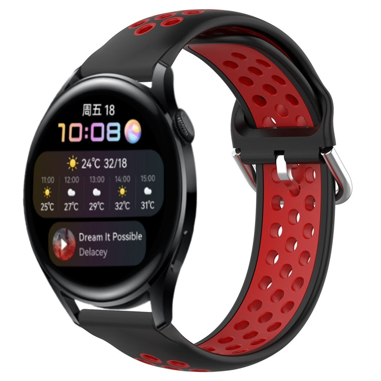 Cinturino sportivo in silicone traspirante perforato da 22 mm, For Huawei Watch 3