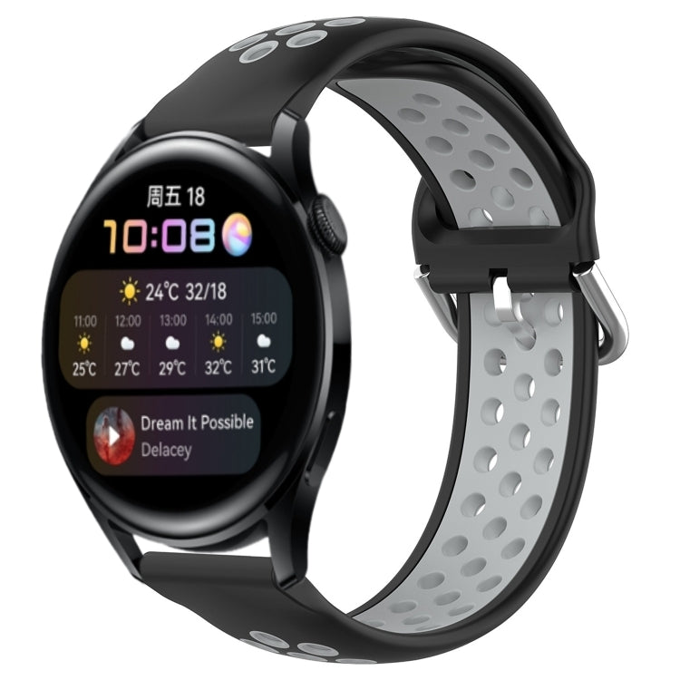 Cinturino sportivo in silicone traspirante perforato da 22 mm, For Huawei Watch 3