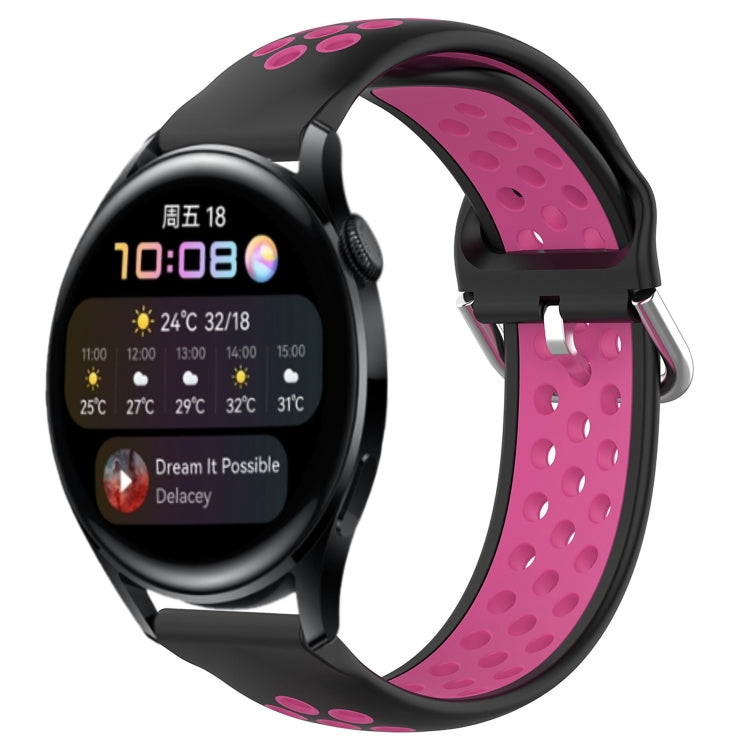 Cinturino sportivo in silicone traspirante perforato da 22 mm, For Huawei Watch 3