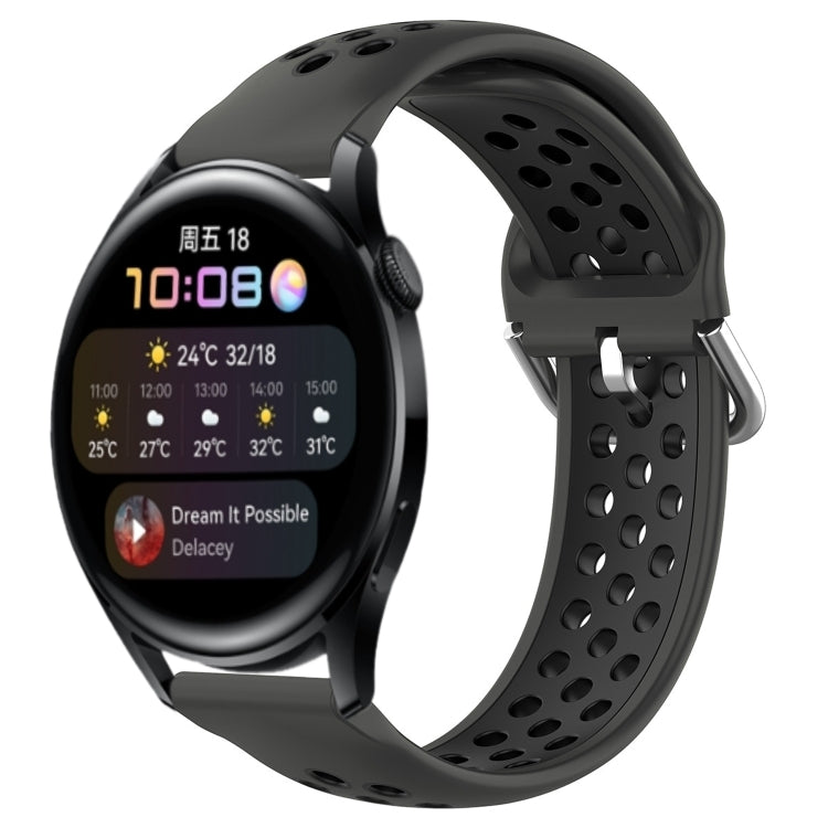Cinturino sportivo in silicone traspirante perforato da 22 mm, For Huawei Watch 3