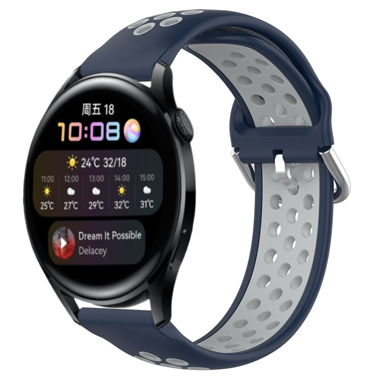 Cinturino sportivo in silicone traspirante perforato da 22 mm, For Huawei Watch 3