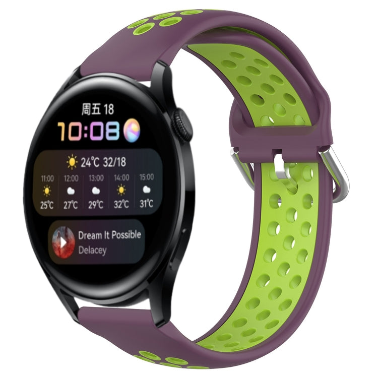 Cinturino sportivo in silicone traspirante perforato da 22 mm, For Huawei Watch 3