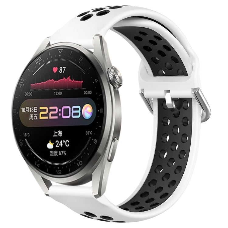 Cinturino sportivo in silicone traspirante perforato da 22 mm, For Huawei Watch 3 Pro