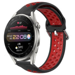 Cinturino sportivo in silicone traspirante perforato da 22 mm, For Huawei Watch 3 Pro