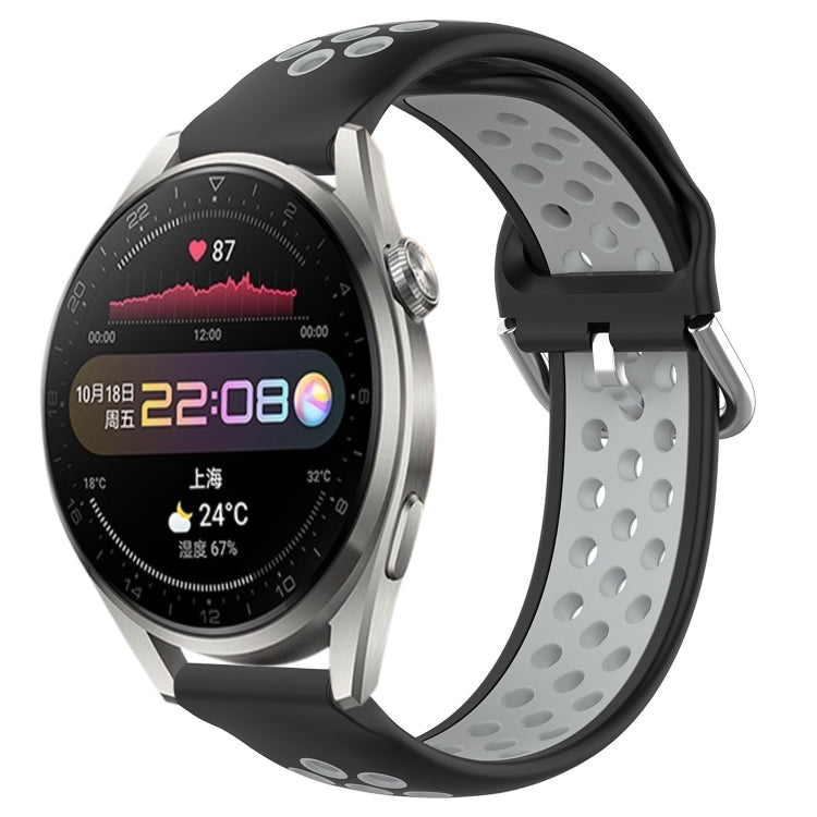 Cinturino sportivo in silicone traspirante perforato da 22 mm, For Huawei Watch 3 Pro