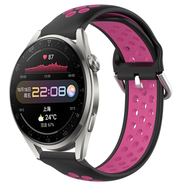 Cinturino sportivo in silicone traspirante perforato da 22 mm, For Huawei Watch 3 Pro