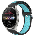 Cinturino sportivo in silicone traspirante perforato da 22 mm, For Huawei Watch 3 Pro