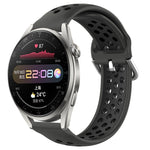 Cinturino sportivo in silicone traspirante perforato da 22 mm, For Huawei Watch 3 Pro