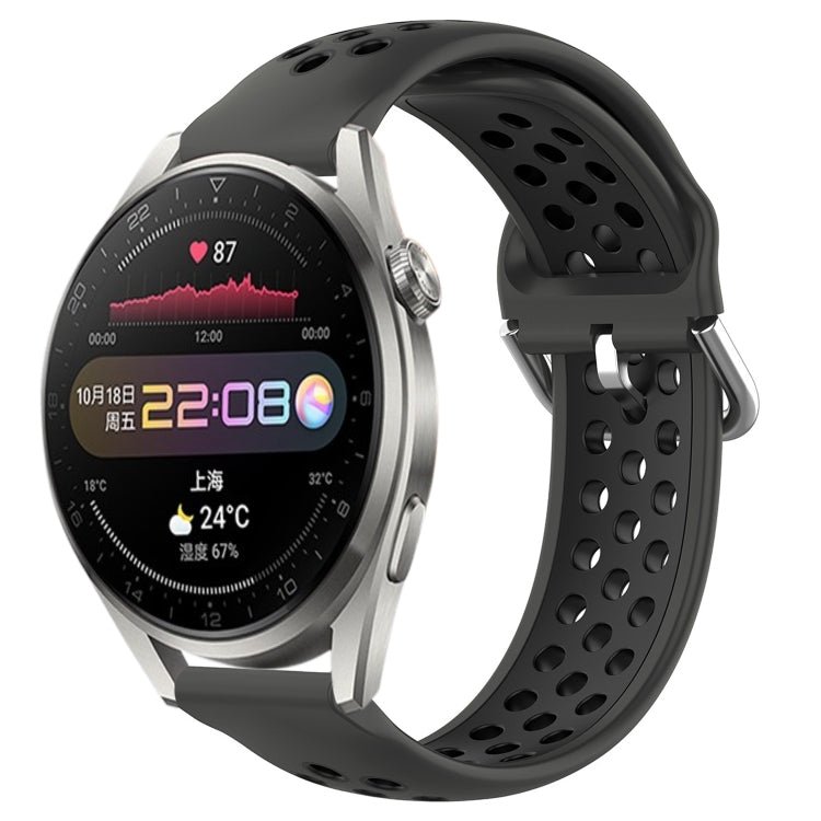 Cinturino sportivo in silicone traspirante perforato da 22 mm, For Huawei Watch 3 Pro