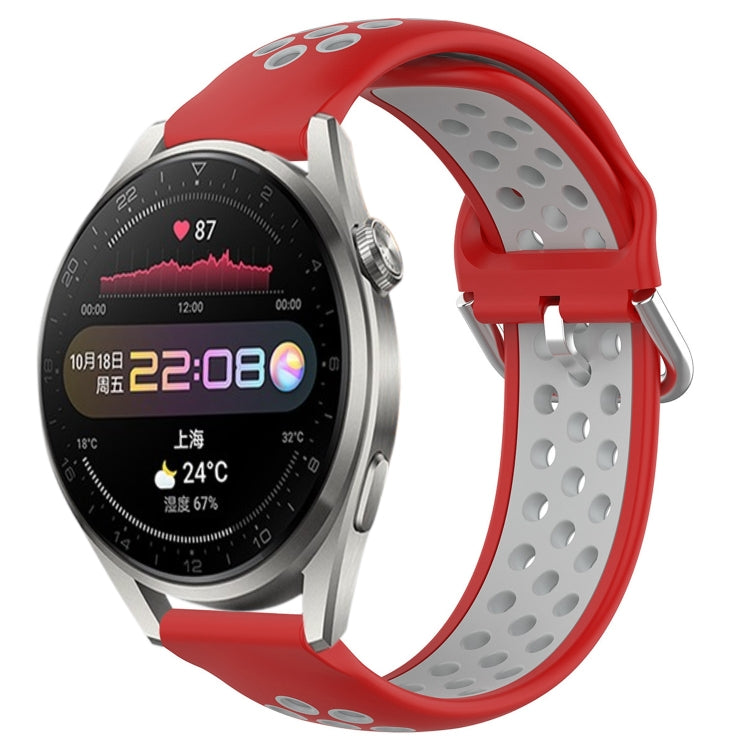 Cinturino sportivo in silicone traspirante perforato da 22 mm, For Huawei Watch 3 Pro
