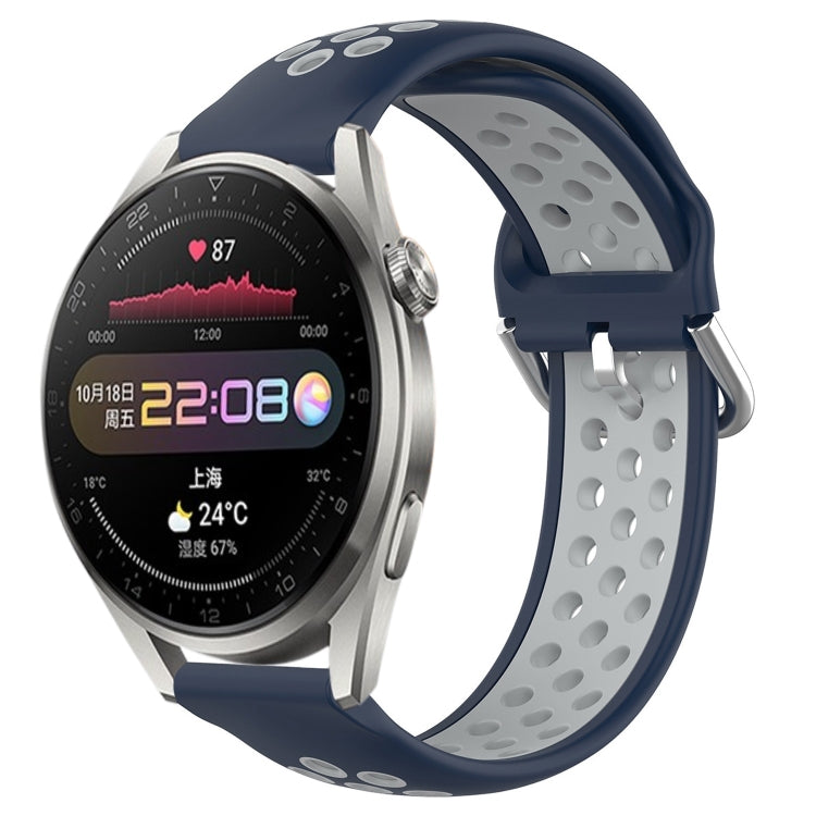 Cinturino sportivo in silicone traspirante perforato da 22 mm, For Huawei Watch 3 Pro
