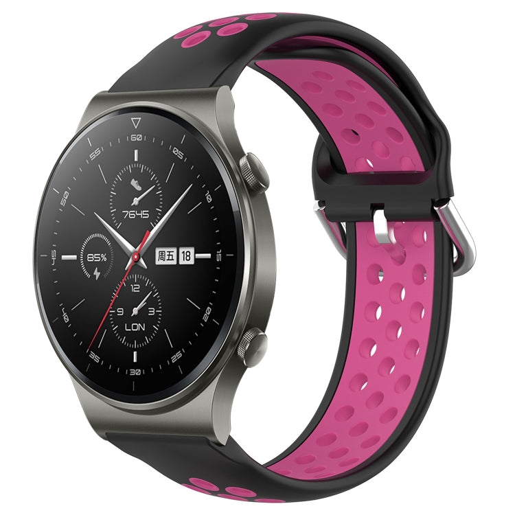 Cinturino sportivo in silicone traspirante perforato da 22 mm, For Huawei GT2 Pro