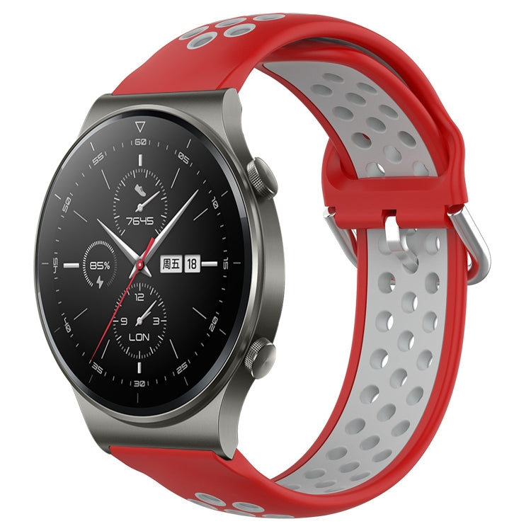 Cinturino sportivo in silicone traspirante perforato da 22 mm, For Huawei GT2 Pro