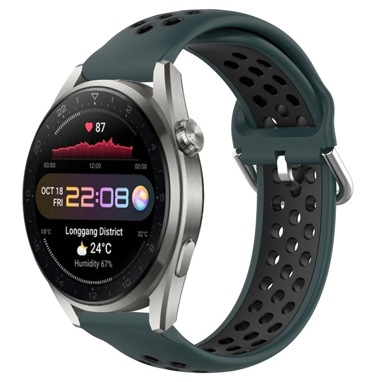 Cinturino sportivo in silicone traspirante perforato da 22 mm, For Huawei Watch 3 Pro New