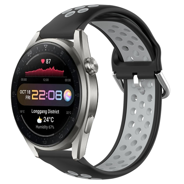 Cinturino sportivo in silicone traspirante perforato da 22 mm, For Huawei Watch 3 Pro New