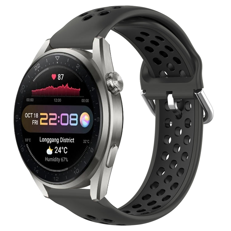 Cinturino sportivo in silicone traspirante perforato da 22 mm, For Huawei Watch 3 Pro New
