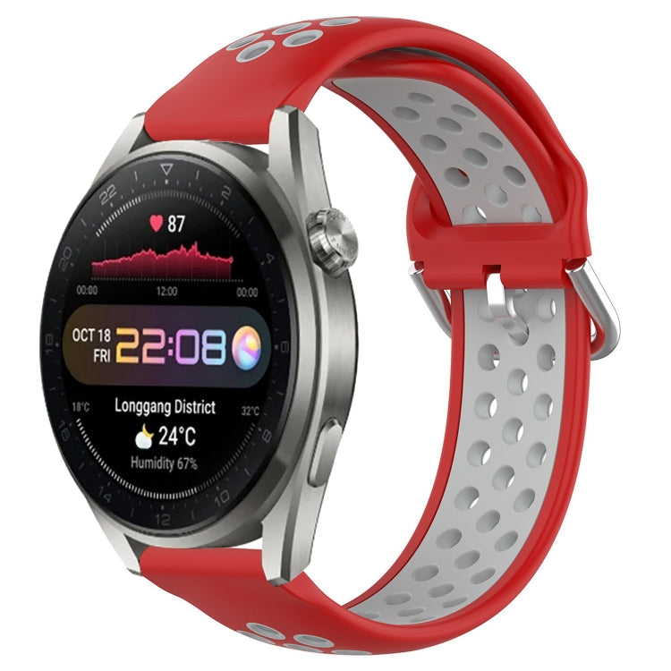 Cinturino sportivo in silicone traspirante perforato da 22 mm, For Huawei Watch 3 Pro New