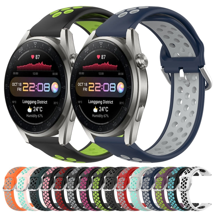 Cinturino sportivo in silicone traspirante perforato da 22 mm, For Huawei Watch 3 Pro New