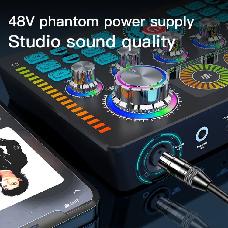 Q7 Live Streaming Sound Card Audio Mixer for Live Recording, Q7