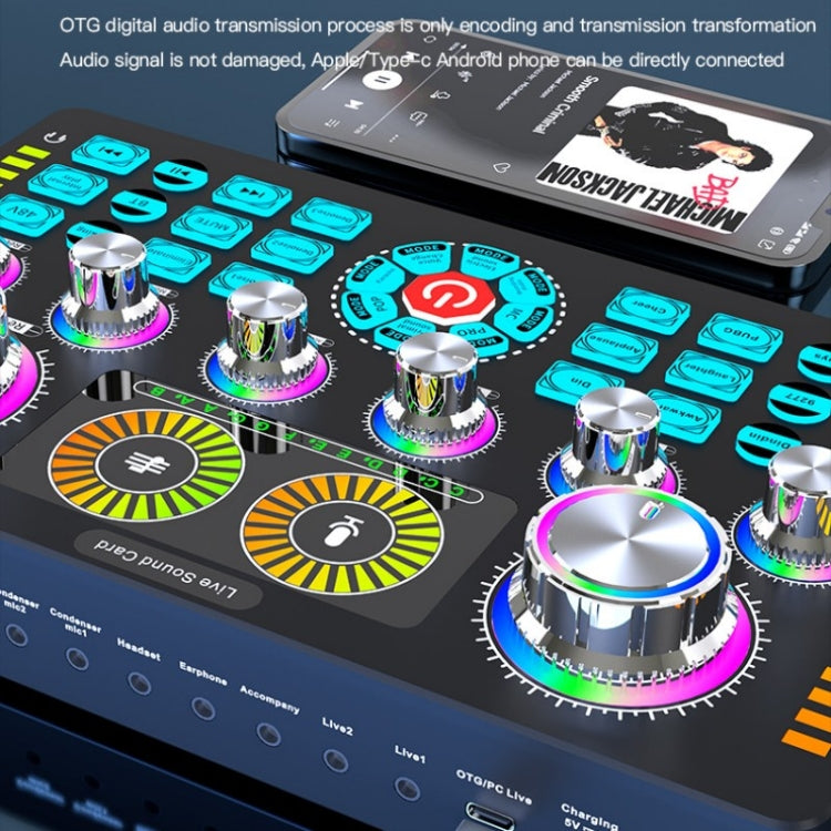 Q7 Live Streaming Sound Card Audio Mixer for Live Recording, Q7