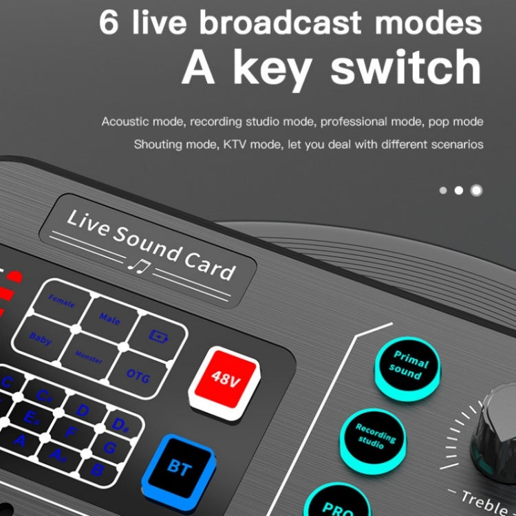 Mixer broadcast multifunzionale per cambio voce wireless M6 Live Sound Card, M6