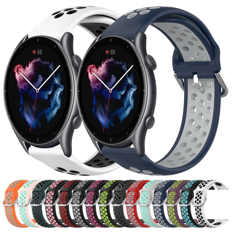 Cinturino sportivo in silicone traspirante perforato da 22 mm, For Amazfit GTR 3 Pro