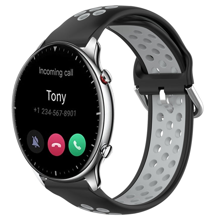 Cinturino sportivo in silicone traspirante perforato da 22 mm, For Amazfit GTR 2