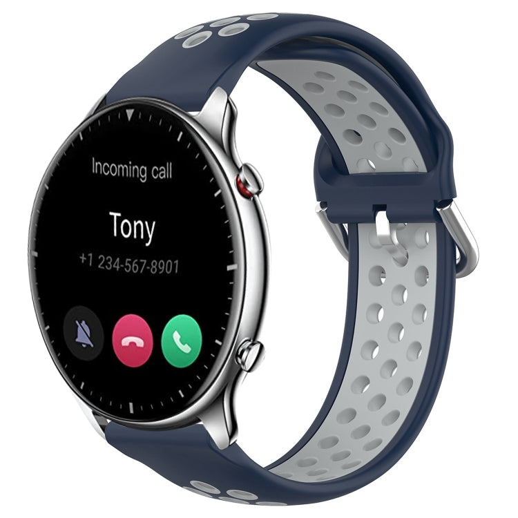 Cinturino sportivo in silicone traspirante perforato da 22 mm, For Amazfit GTR 2