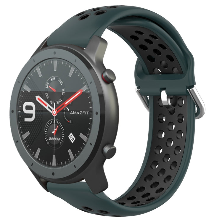 Cinturino sportivo in silicone traspirante perforato da 22 mm, For Amazfit GTR 47mm