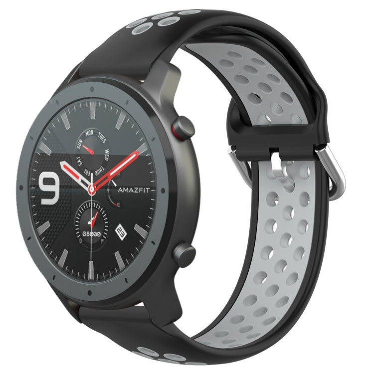 Cinturino sportivo in silicone traspirante perforato da 22 mm, For Amazfit GTR 47mm