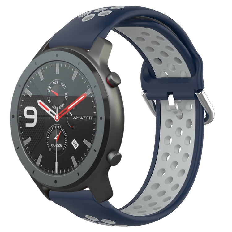 Cinturino sportivo in silicone traspirante perforato da 22 mm, For Amazfit GTR 47mm