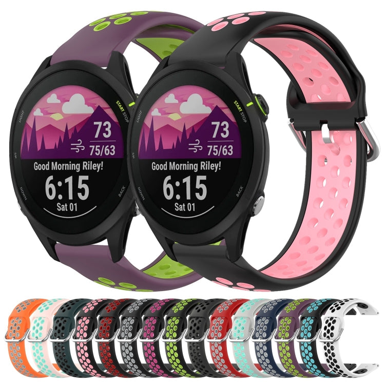 Cinturino sportivo in silicone traspirante perforato da 22 mm, For Garmin Forerunner 255