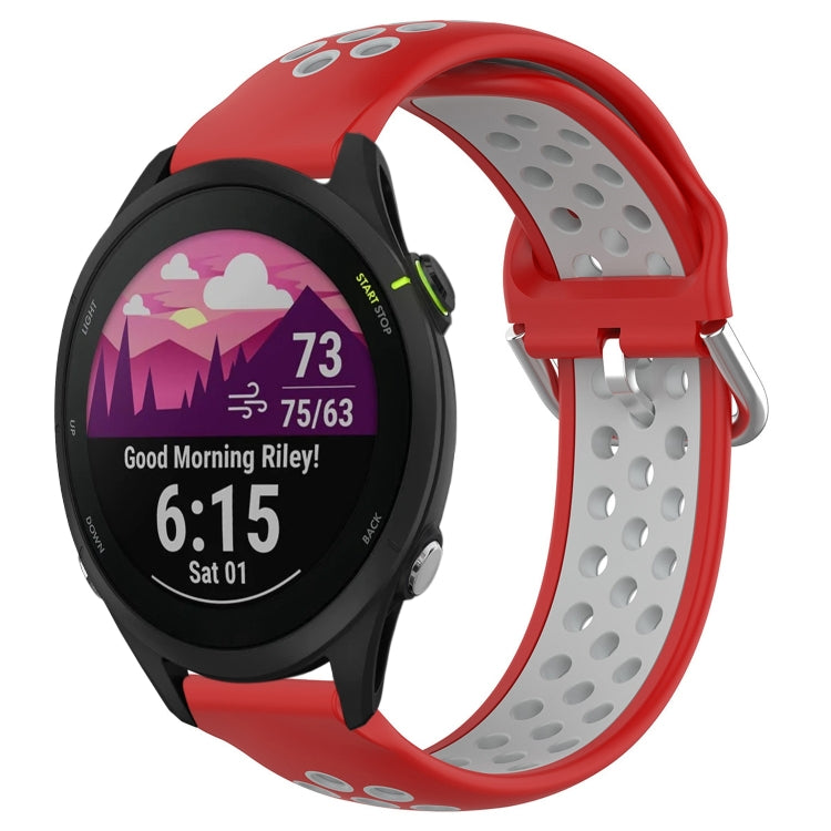 Cinturino sportivo in silicone traspirante perforato da 22 mm, For Garmin Forerunner 255 Music