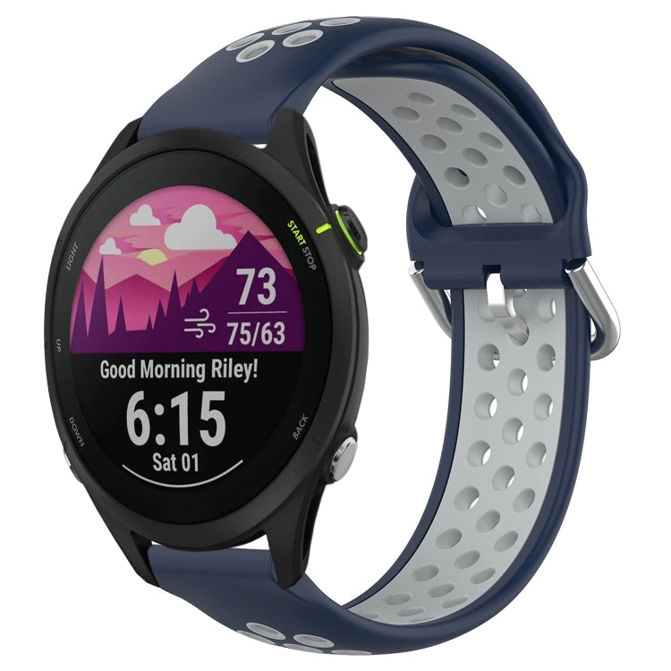 Cinturino sportivo in silicone traspirante perforato da 22 mm, For Garmin Forerunner 255 Music