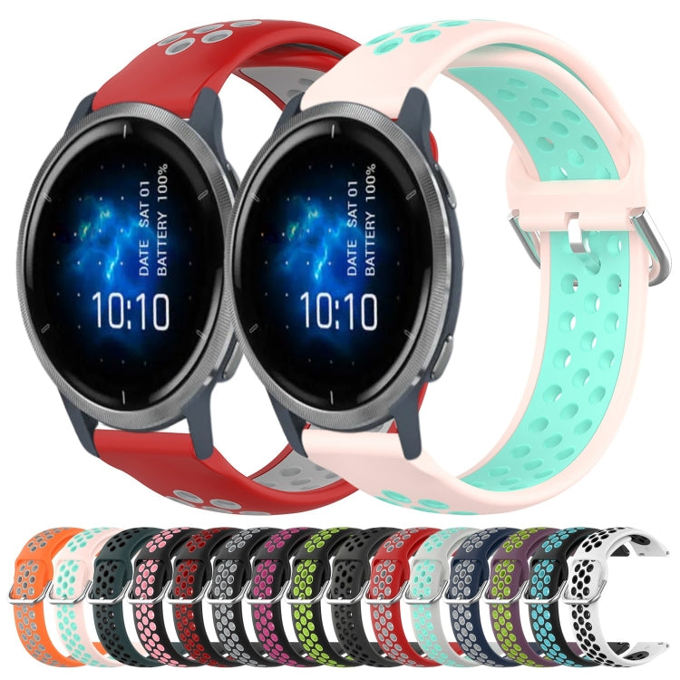 Cinturino sportivo in silicone traspirante perforato da 22 mm, For Garmin Venu 2