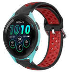 Cinturino sportivo in silicone traspirante perforato da 22 mm, For Garmin Forerunner 265 Music