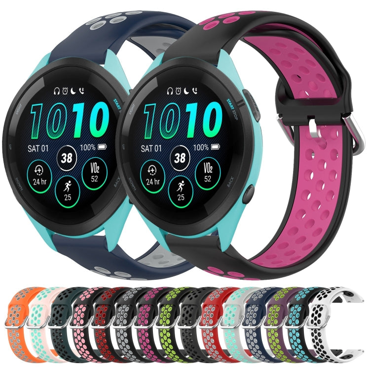 Cinturino sportivo in silicone traspirante perforato da 22 mm, For Garmin Forerunner 265 Music