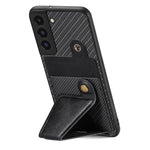 Portafoglio in fibra di carbonio Flip Card Custodia per telefono con supporto a forma di K, For Samsung Galaxy S22 5G, For Samsung Galaxy S22+ 5G, For Samsung Galaxy S22 Ultra 5G, For Samsung Galaxy S21 5G
