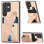 Portafoglio in fibra di carbonio Flip Card Custodia per telefono con supporto a forma di K, For Samsung Galaxy S22 5G, For Samsung Galaxy S22+ 5G, For Samsung Galaxy S22 Ultra 5G, For Samsung Galaxy S21 5G