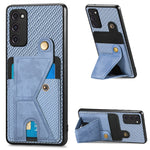Portafoglio in fibra di carbonio Flip Card Custodia per telefono con supporto a forma di K, For Samsung Galaxy S21+ 5G, For Samsung Galaxy S21 Ultra 5G, For Samsung Galaxy S20 FE, For Samsung Galaxy A50