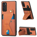 Portafoglio in fibra di carbonio Flip Card Custodia per telefono con supporto a forma di K, For Samsung Galaxy S21+ 5G, For Samsung Galaxy S21 Ultra 5G, For Samsung Galaxy S20 FE, For Samsung Galaxy A50
