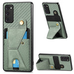 Portafoglio in fibra di carbonio Flip Card Custodia per telefono con supporto a forma di K, For Samsung Galaxy S21+ 5G, For Samsung Galaxy S21 Ultra 5G, For Samsung Galaxy S20 FE, For Samsung Galaxy A50