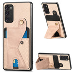 Portafoglio in fibra di carbonio Flip Card Custodia per telefono con supporto a forma di K, For Samsung Galaxy S21+ 5G, For Samsung Galaxy S21 Ultra 5G, For Samsung Galaxy S20 FE, For Samsung Galaxy A50