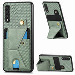 Portafoglio in fibra di carbonio Flip Card Custodia per telefono con supporto a forma di K, For Samsung Galaxy S21+ 5G, For Samsung Galaxy S21 Ultra 5G, For Samsung Galaxy S20 FE, For Samsung Galaxy A50