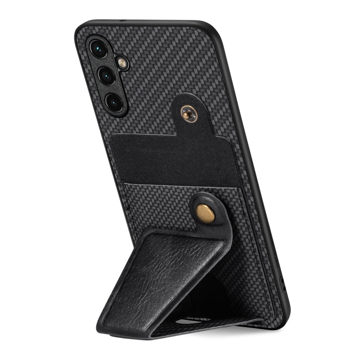 Portafoglio in fibra di carbonio Flip Card Custodia per telefono con supporto a forma di K, For Samsung Galaxy A14 5G, For Samsung Galaxy A13  5G, For Samsung Galaxy A13 4G, For Samsung Galaxy A04 4G